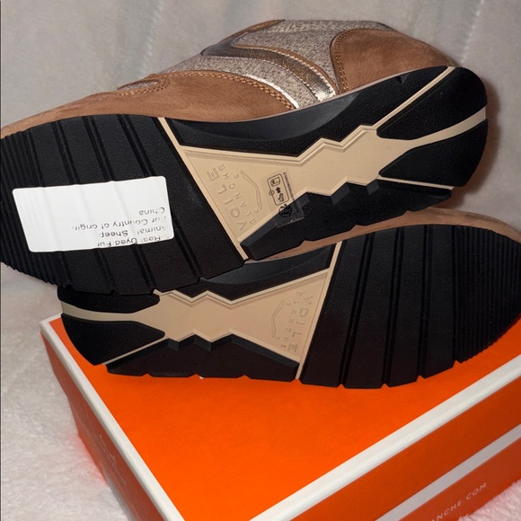 NWT VOILE BLANCHE Julia Genuine Shearling Sneaker in Brown Beige - Picture 15 of 15